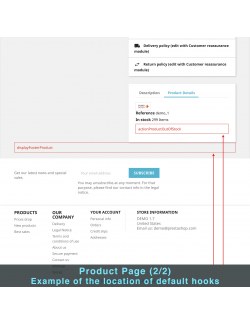 View of the content block on the product page of the module Product Extra Content