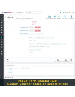 Popups window form creator of the module Smart Popup (Newsletter Popup) for PrestaShop